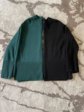 GAP Green & Black Oversized Crewneck Sweater